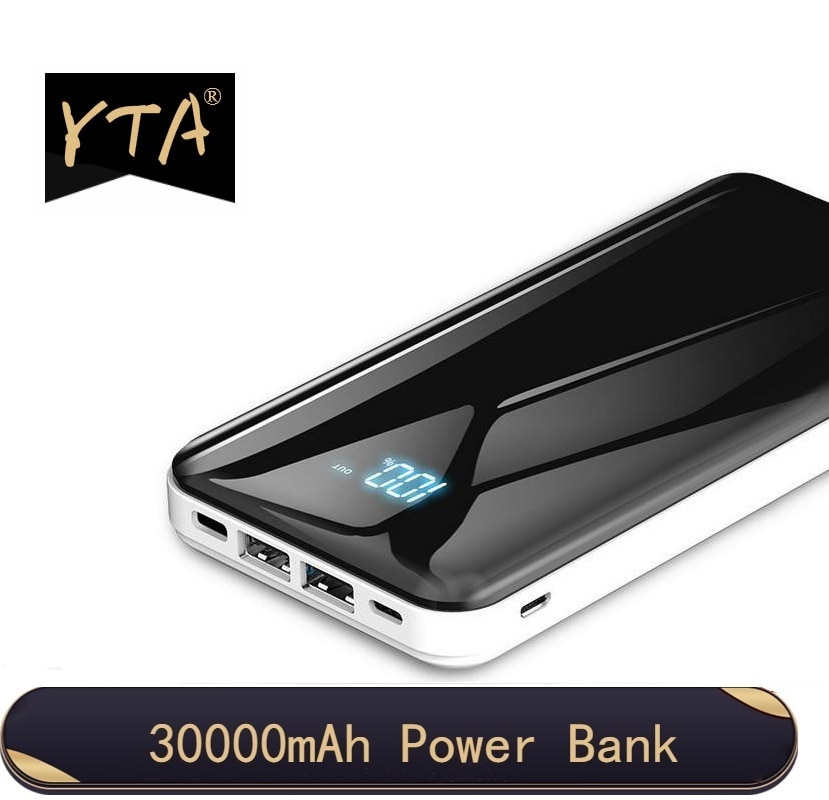 30000mAh Powerbank Batteria Esterna Portatile USB di Uscita Schermo Digitale di Carica Veloce Banca di Potere per Xiaomi MI iPhone X Nota 8