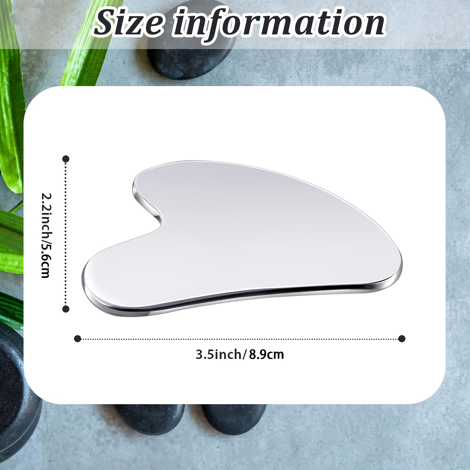 1pc gua sha-ansiktsverktøy i rustfritt stål, guasha for ansiktet, metall gua sha for å stramme huden, massasje guasha-skjønnhetsverktøy for kropp og øyne, ikke nødvendig