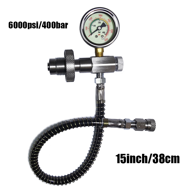 HPA Big Gas Tank To Small Cylinder Stainless Steel DIN G5/8 High Pressure Air Fill Station Refill Connector: light yellow