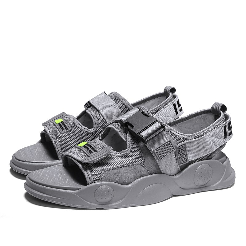 Plast sandalen sneaker sandaler skinn flat pustende geta hule sandalia i kork utendørs sko menn fjell herre masculina: Grå / 40