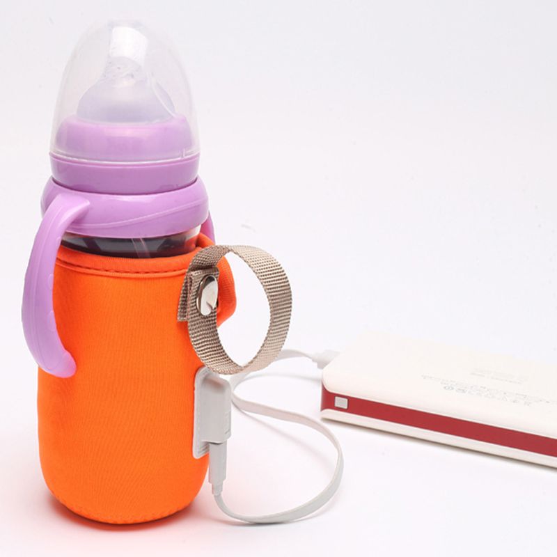 Calentador de biberones portátil con USB, calentador de viaje, bolsa de alimentación infantil