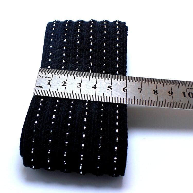 Stijl Twee Kleur Gestreepte Nagels Elastiekjes/Korte Rok Kant Jacquard Tailleband Elastische/Rubber Band/losse Strakke: black / 50mm