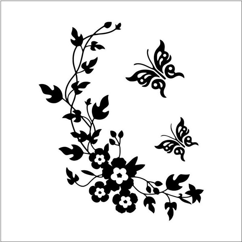Schwarz Wc-sitz Aufkleber 3D Schmetterling Blume Zauberstab Kunst Aufkleber Abnehmbare Wasserdicht DIY Heimat Dekor Badezimmer Wc Aufkleber
