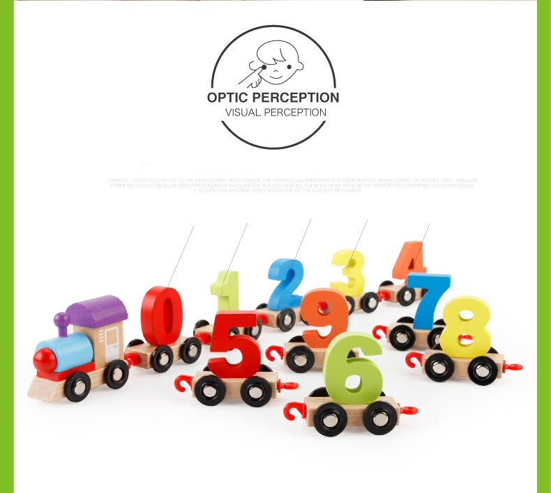 11 Pcs/set Children Toddlers Digital Small Wooden Train 0-9 Number Figures Railway Model Wood Kids Educational Toys