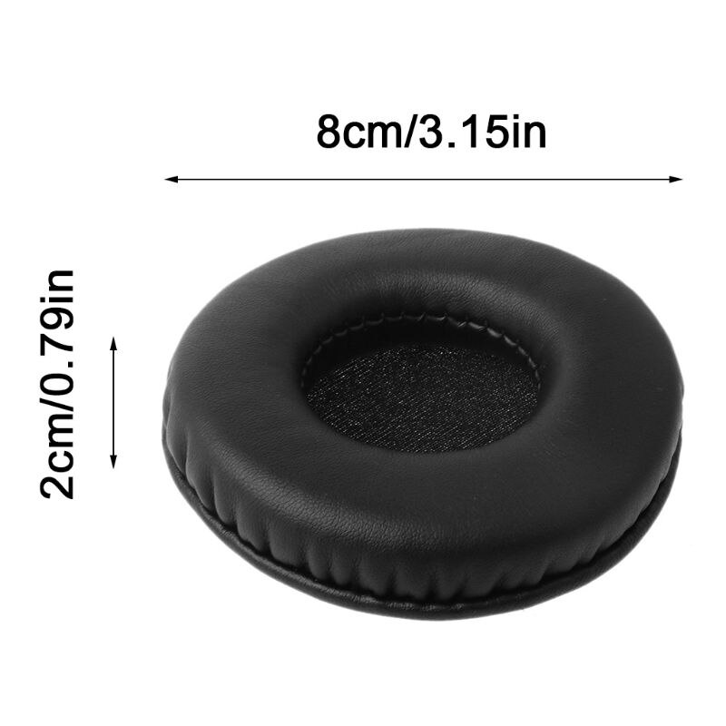 Een Paar Zwarte Vervanging Oorkussens Kussens Voor Sony MDR-V55 Mdr V500 V500DJ V55 MDR-7502 Hoofdtelefoon (80Mm)