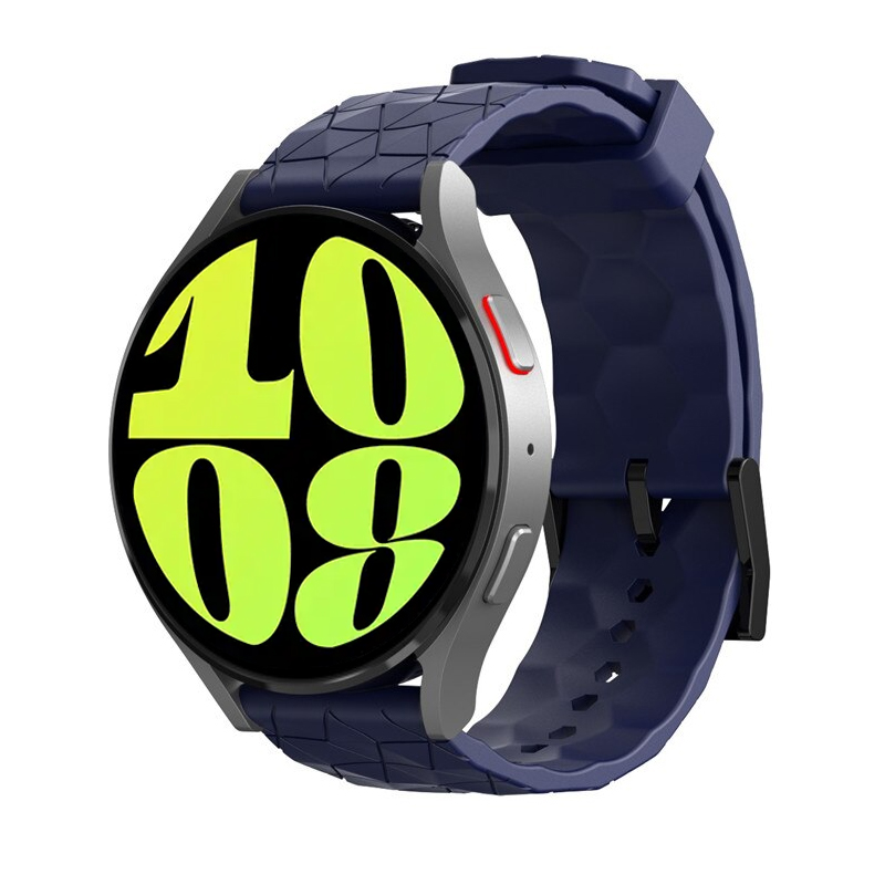 Silicone Strap for Samsung Galaxy Watch 6 44mm 40mm 20/22mm Football Pattern Sport Band Bracelet Galaxy Watch 6 classic 43 47mm: Red Black / 20mm