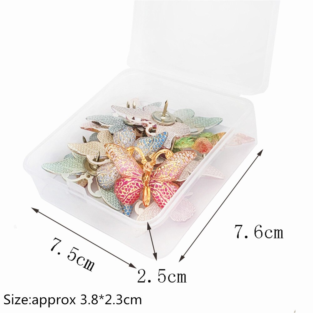 Sunflower Shape Push Pins Decoration Tack Board Bulletin Board Pins PushPin Drawing School Office Binding Supplies: Butterfly-12pcs