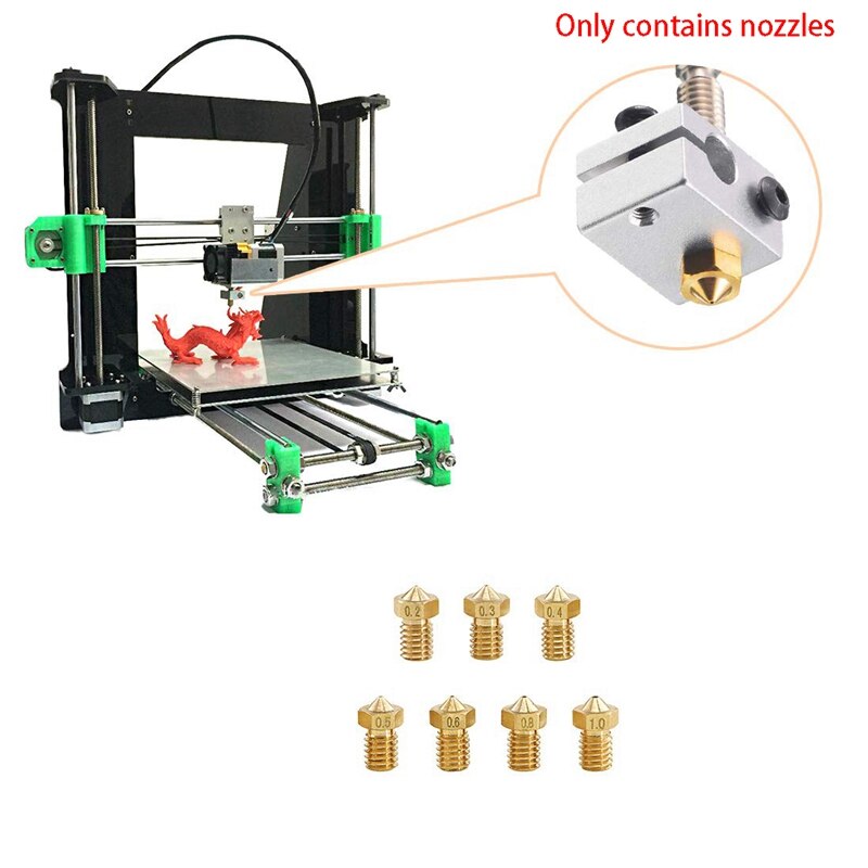 22 stuks  v6 nozzle printer extruder voor 1.75mm a8 makerbot  v6 creality cr -10 ender 3 nozzle  v6 makebot 3d printer