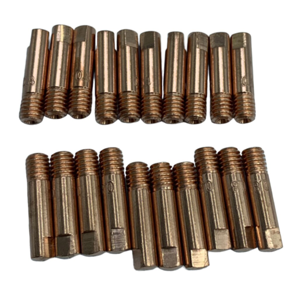 Paquete de 20 boquillas de Metal para soldadura de 15AK, Punta de soldadura de dióxido de carbono ar, cobre