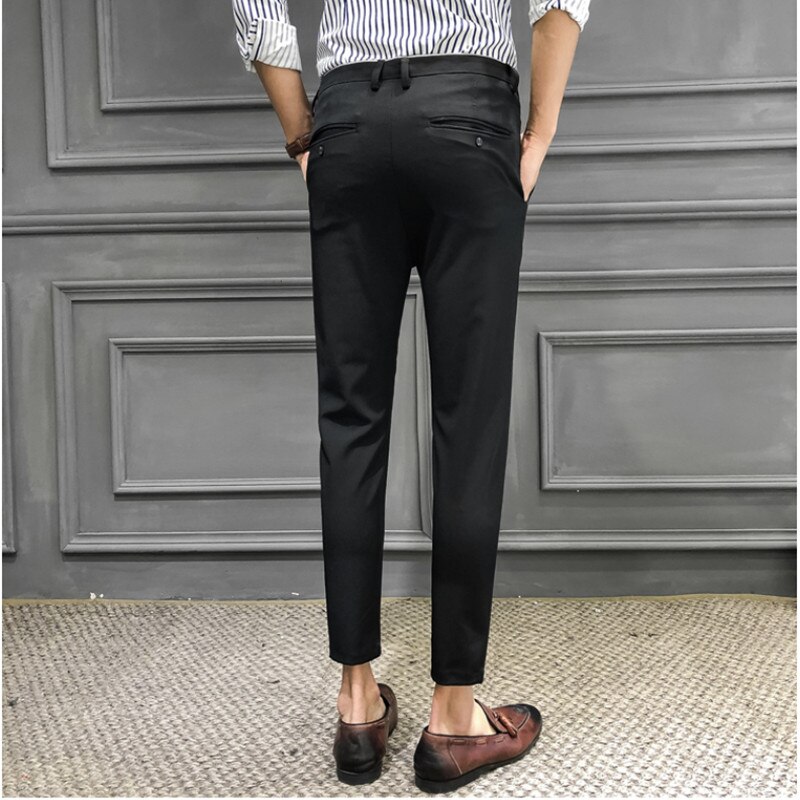 LIBODU Men's Slim Fit Dress Pants - Straight Leg Wedding & Business Trousers