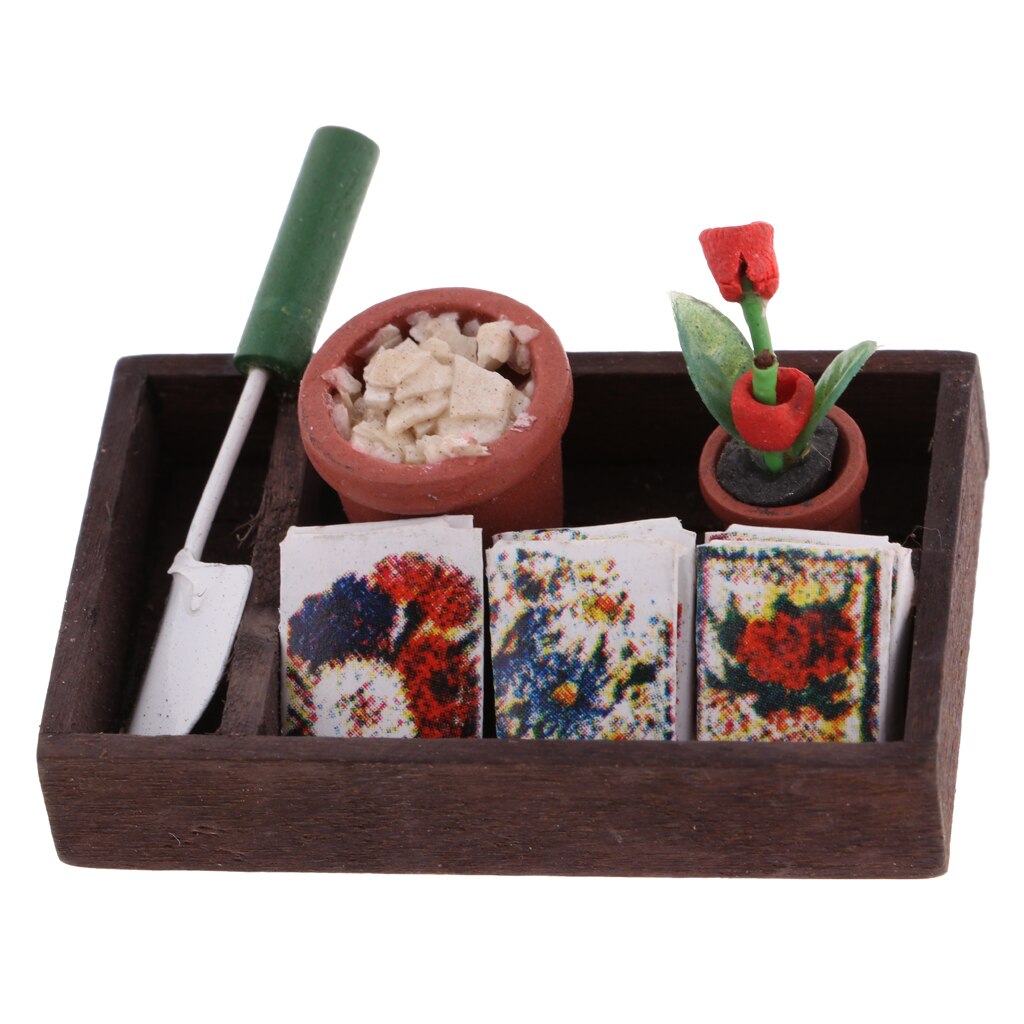 Poppenhuis miniatuur buiten tuinbouwdoos bouwpakket model speelgoed 1/12 schaal