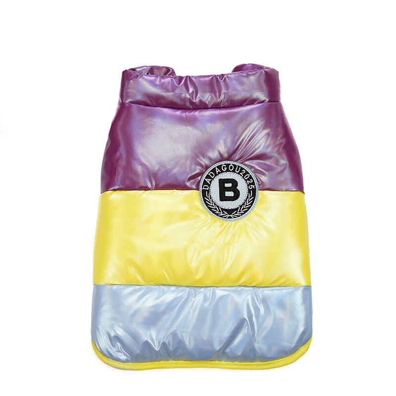 Vinter hundkläder ärmlös hundkappa tricolor tjock varm bomullsväst hundjacka fransk bulldog york ropa para perro