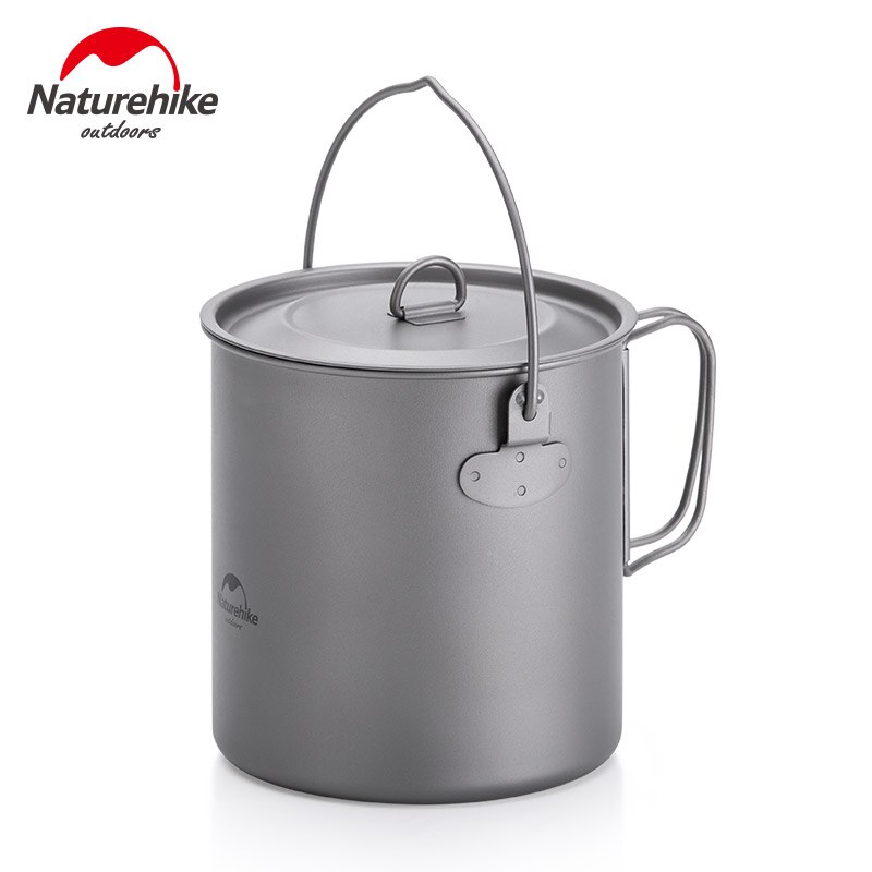 Naturehike acampamento ao ar livre panelas conjunto pote de titânio frigideira cozinhar piquenique pendurado pote com tripé portátil utensílios de mesa