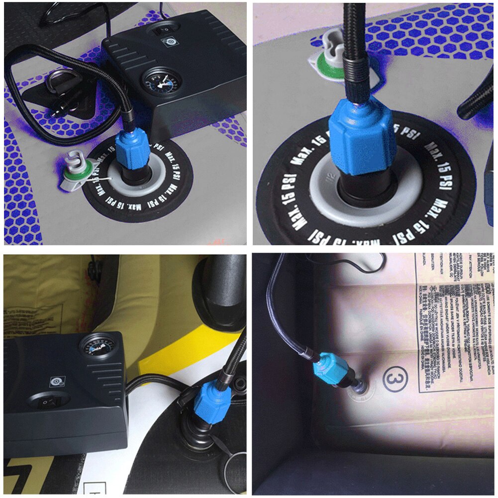 Opblaasbare Roeien Rubberboot Luchtklep Adapter Paddle Board Kano Kajak Nylon Kajak Air Valve Pomp Compressor Converter