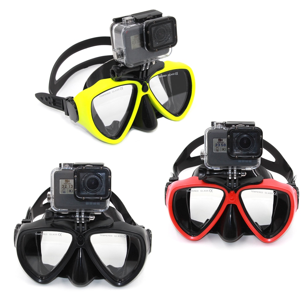 TELESIN Diving Mask Glasses with Detachable Mount Scuba Snorkel Swimming Glasses for GoPro Xiaomi Yi for DJI Osmo Action SJCAM