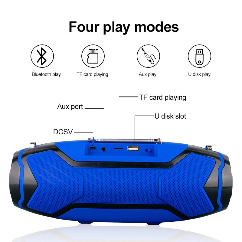 40W High Power Bluetooth Speakers Subwoofer Tws Draadloze Draagbare Outdoor Muziekspeler Klankkast Kolom Met 2200Mah Batterij