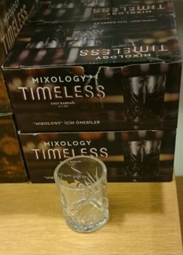 (sæt  of 6)  krystal shotglas vodka whisky cognac årgang fra kalkun