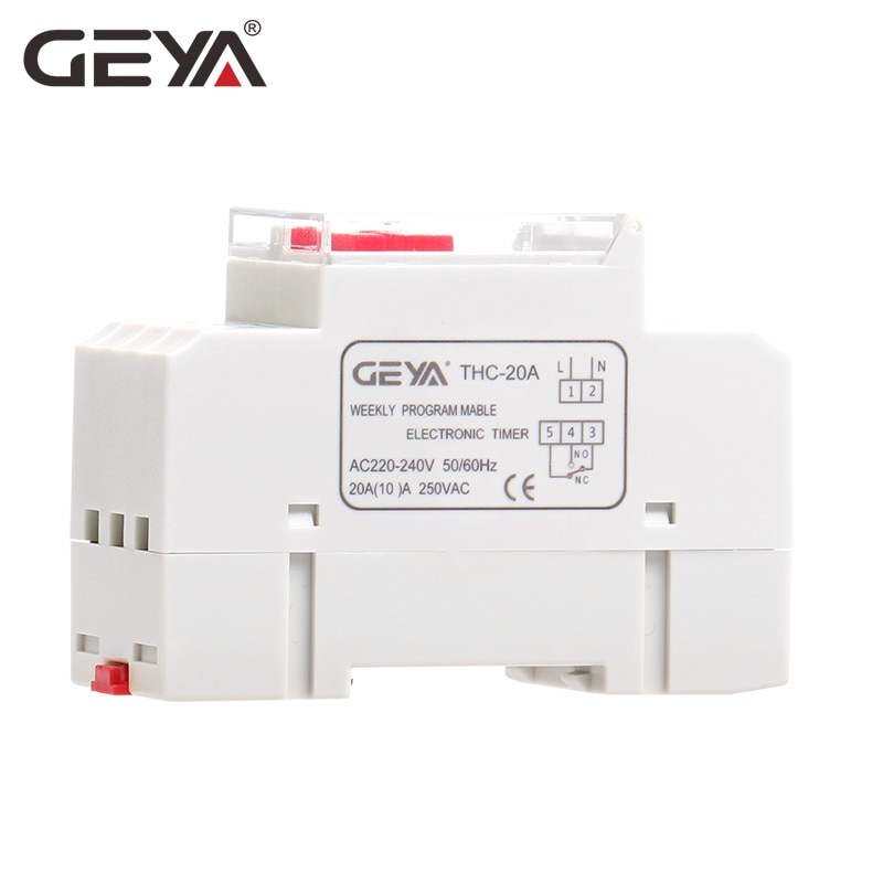 Geya thc -20a programmerbar timer med batteri 7 dagars strömbrytare 20a dc timers 12v 24 v 110v 220v 240v