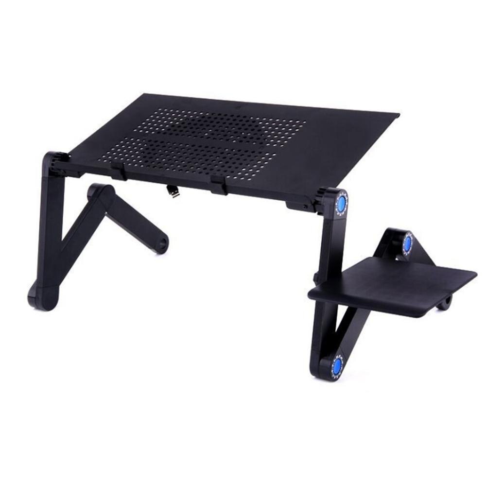 Draagbare Aluminium Laptop Bureau Tafel Stand Vented Ergonomische Tv Bed Lap Pc Tafel Stand Notebook Tafel Desk Stand Met Muis pad: Default Title