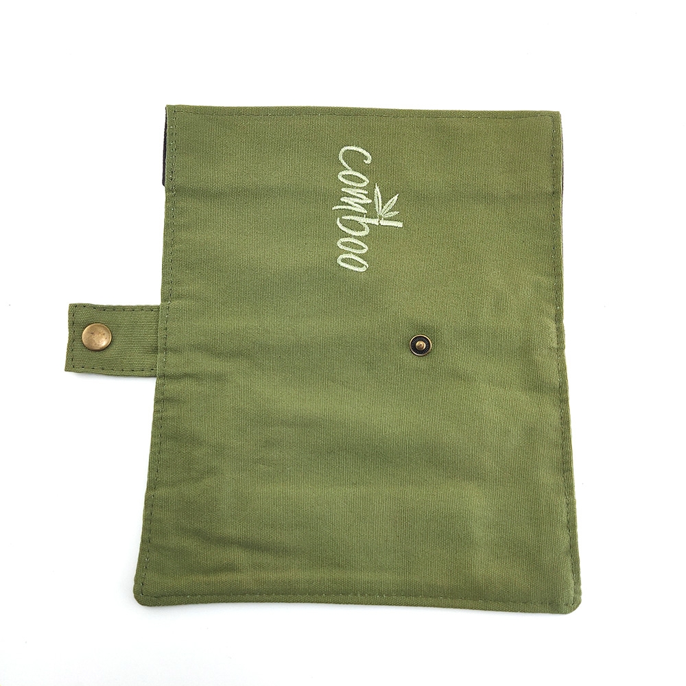 1Pc Opbergtas Bestek Set Canvas Doek Zakken Reizen Camping Buggy Tas Bestek Brush Pouch Herbruikbare Pen Zak Neutrale snap Stijl