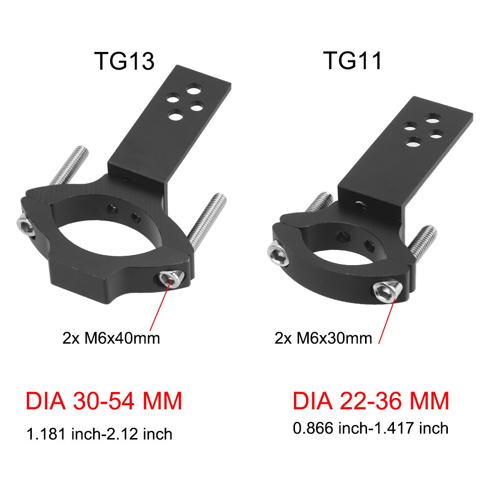 2x Support De Phare Moto Universel - Fourche 36-60mm - Noir Alu