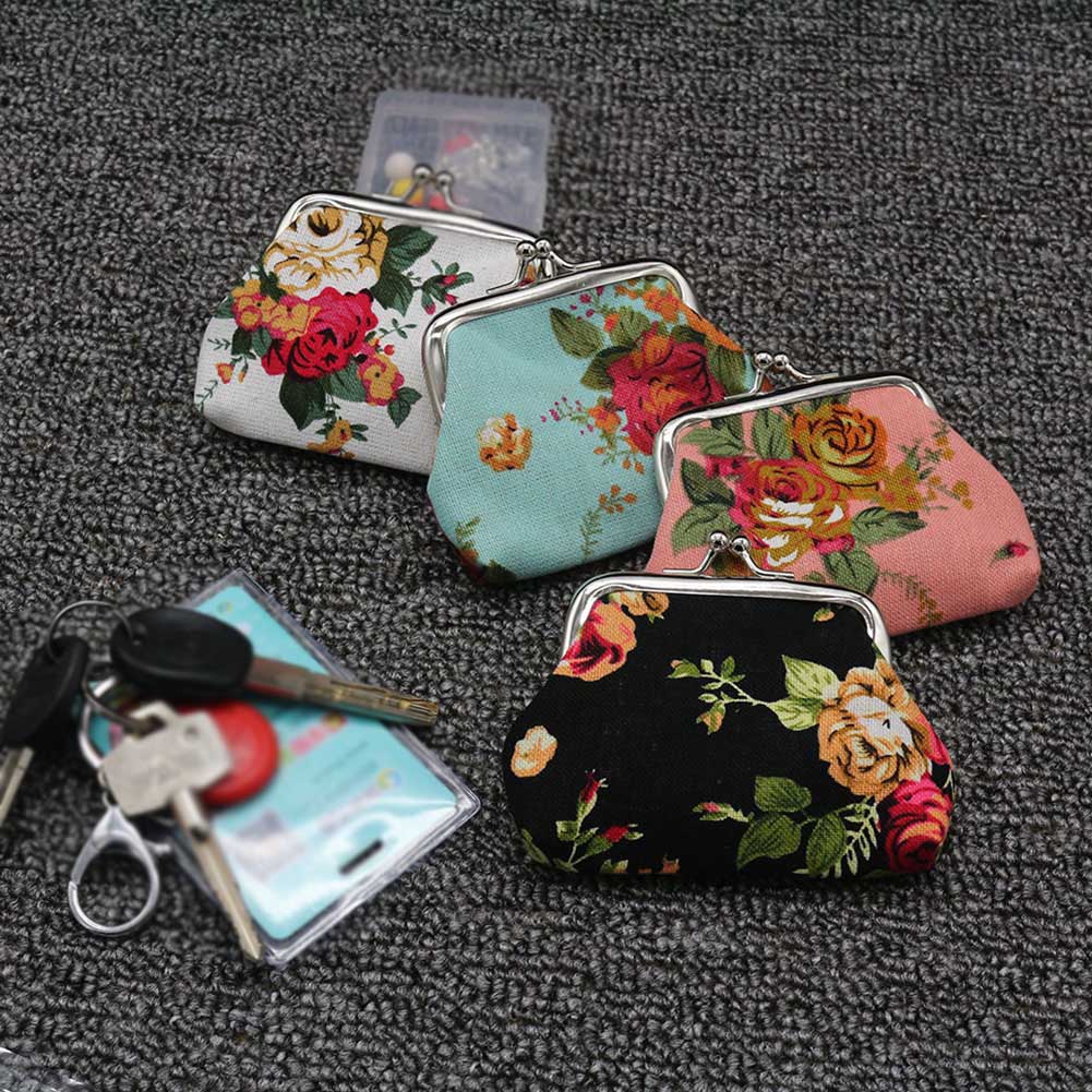 Dames portemonnee schattige portemonnee dame retro vintage bloem kleine portemonnee hasp portemonnee kawaii tas clutch tas monedero