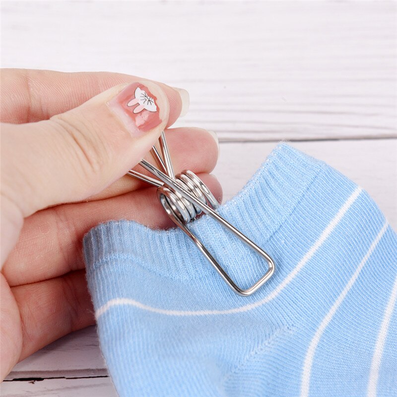 20 Pcs Metal Clothes Pegs Stainless Steel Washing Line Hanger Paper Photos Clip Alloy