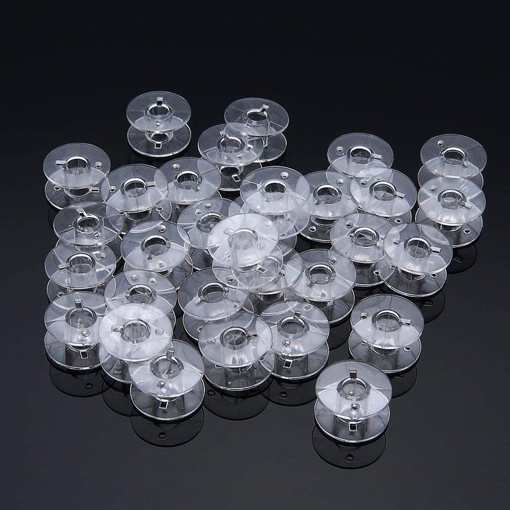 Bobines Sa156 pour Machine à coudre Brother, 50 pièces, bobines en plastique avec étui, bobines de Machine à coudre en plastique Transparent, bricolage