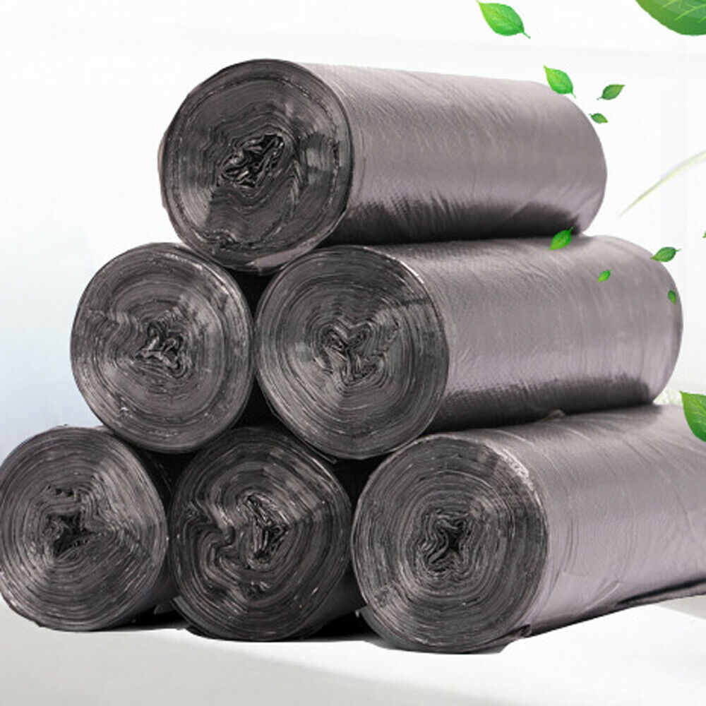 5 rollos/lote de bolsas de basura grandes, negras, gruesas, desechables, bolsas de basura de plástico para privacidad, 45x50cm