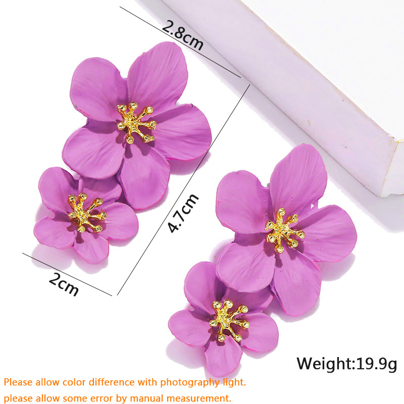 Pendientes colgantes de Color púrpura para mujer, colgantes de botella, pendientes colgantes en forma de C, pendientes de mariposa y flores, de al por mayor