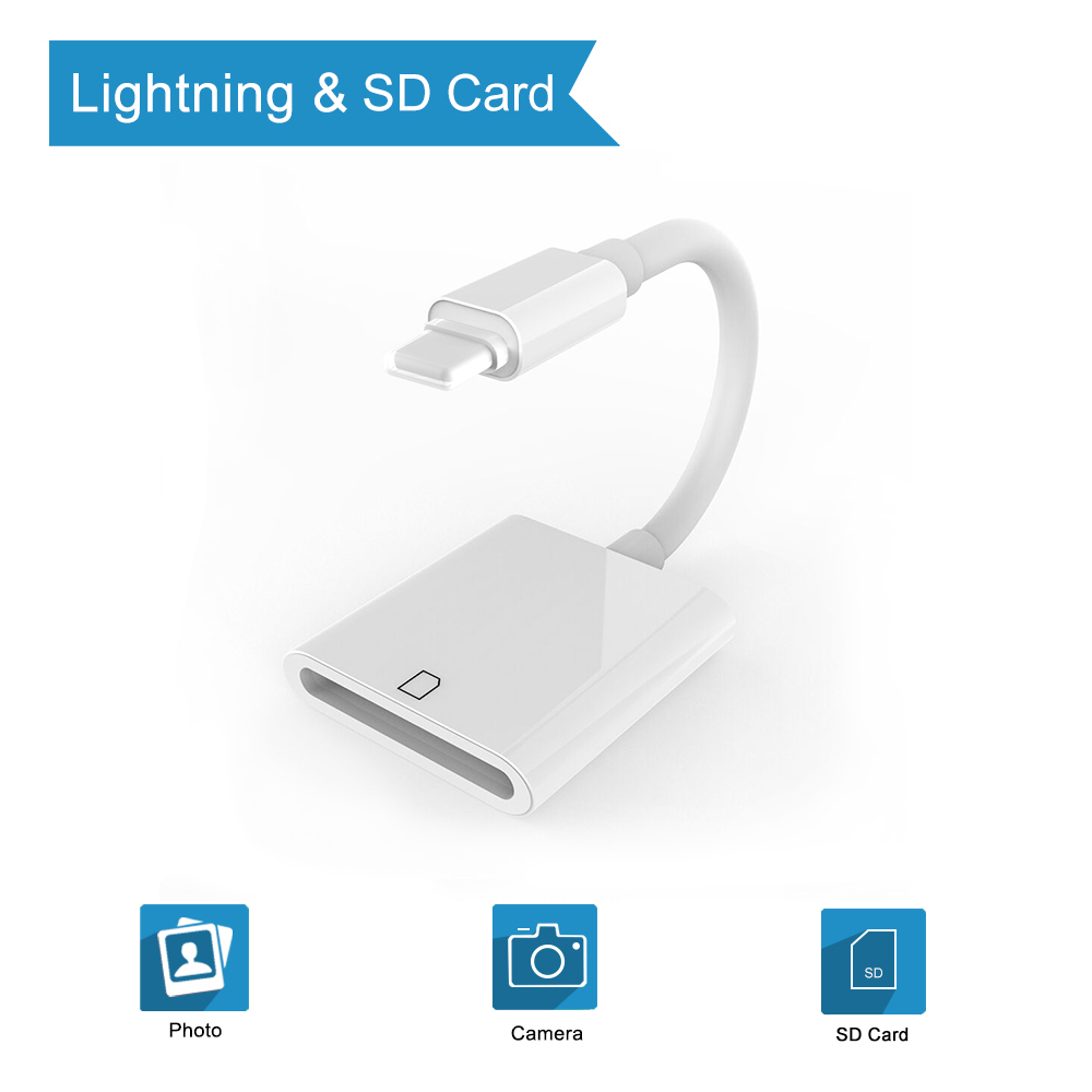 Adapter for Lightning to RJ45 Ethernet OTG Adapter LAN Wired Network with charge and USB 3 camera reader port for iPhone/iPad: SD