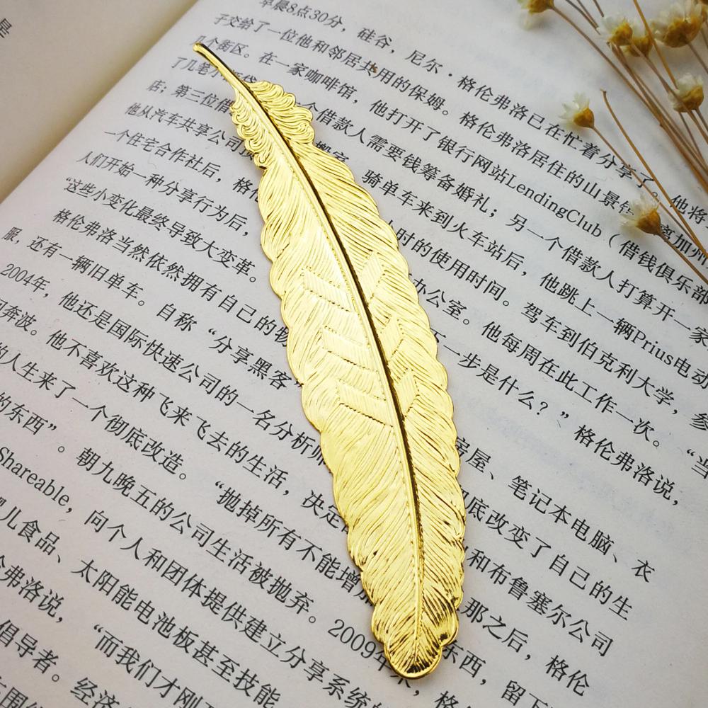 1pc Retro Feather Metal Bookmark Beautiful Cool Book Page Mark Children Student Stationery School Office Supplies: D