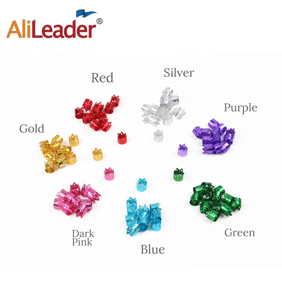 Alileader Krone Ringe Für Zöpfe Metall Perlen Für fürchtet mischen Farbe Perlen Einstellbare Haar Kasten Zöpfe Ring Krone Schmuck Metall perle
