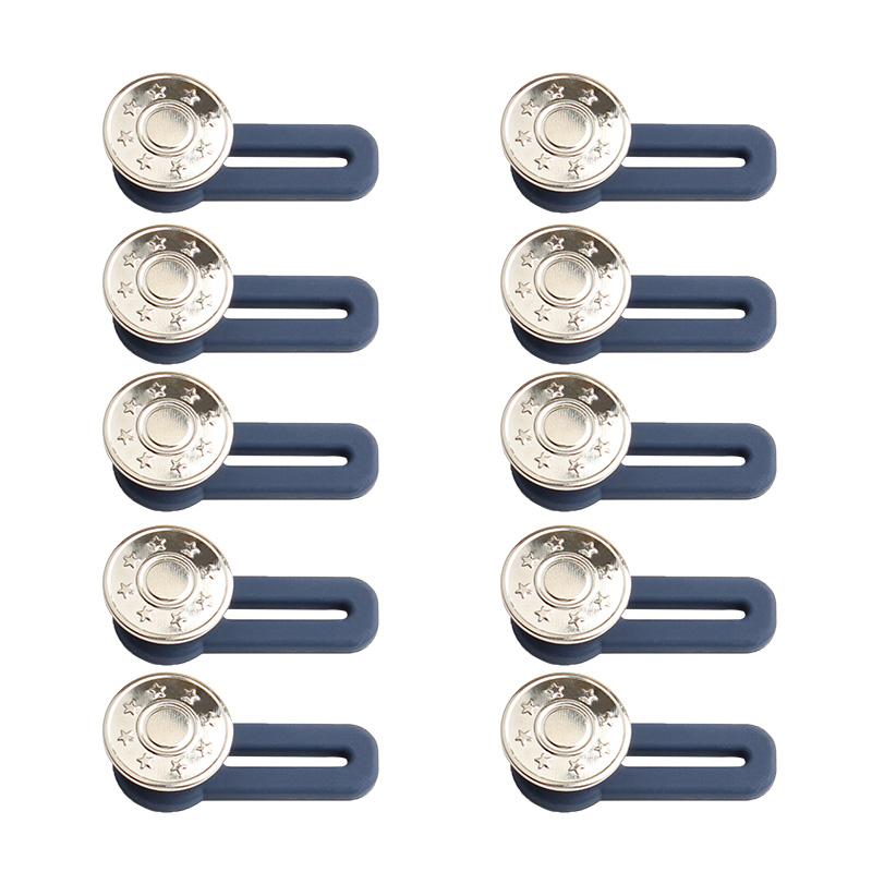 Extenseur de boutons en métal pour pantalons, 10 pièces, outils de couture gratuits, réglables, rétractables, réutilisables: 06
