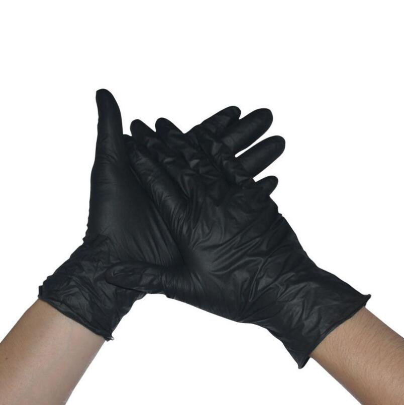 50/100 pièces gants en Latex jetables de couleur noire gants de jardin pour le nettoyage à domicile