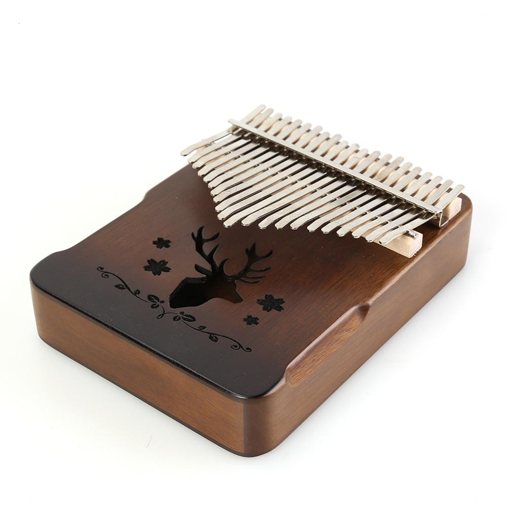 21 tasten Rentier Kalimba Instrument Akazie Daumen Finger Klavier Afrikanische Sanza Mbira mit stimmen Hammer Aufkleber für Anfänger freundlicher