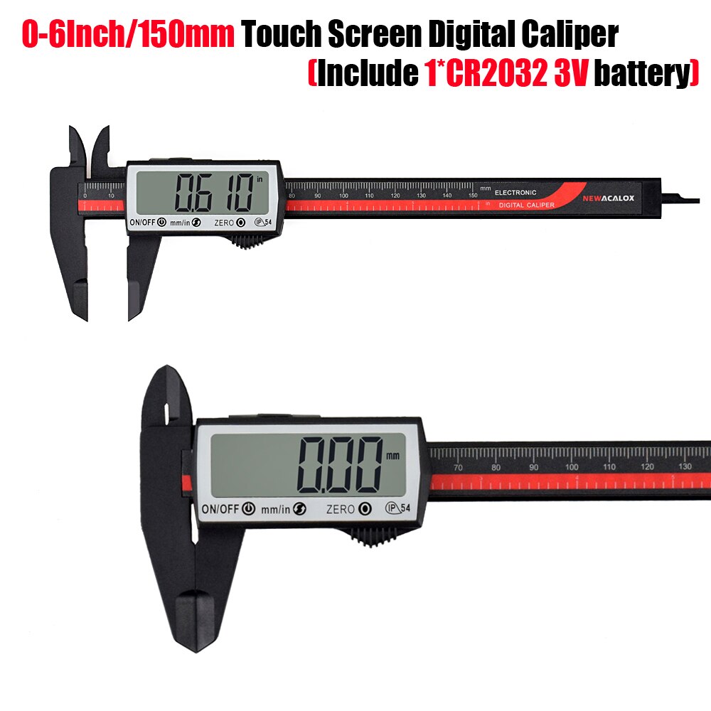 NEWACALOX Digital Caliper 6 Inch Carbon Fiber Calipers Measuring Tool Inch/Metric Conversion for Accuracy Measuremet: Default Title
