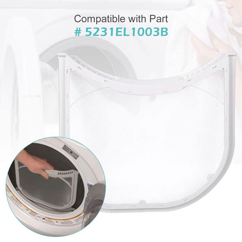 2 Pack Of Dryer Lint Screen With Felt Rim Seal For LG 5231EL1003B DLE2512W DLE2514W