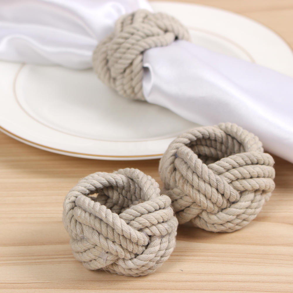 12Pc Valentijnsdag Natuurlijke Jute Servet Ring Touw Geweven Servet Gesp Linnen Houders Voor Thanksgiving Festival Partie Decoratie