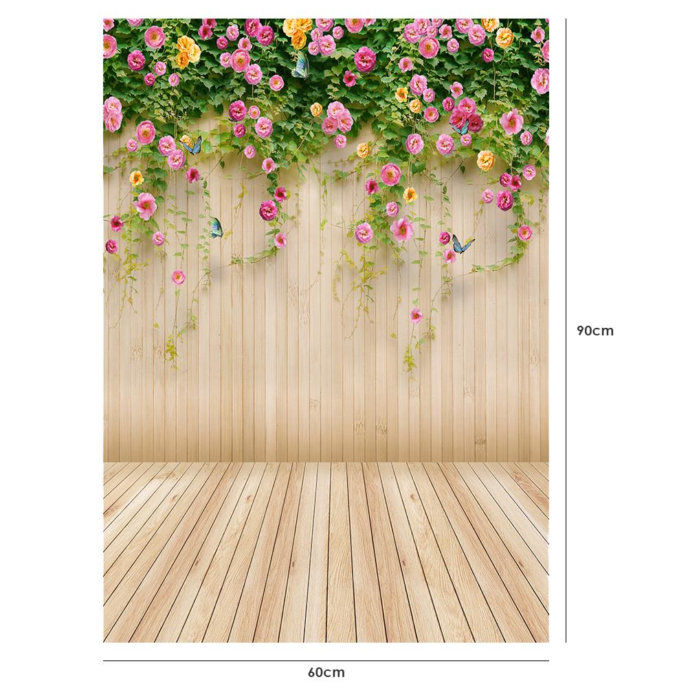 Wooden Planks Flower Photography The Colour is Noble and Material Durable Background Cloth Backdrop Studio Photo Decor: B
