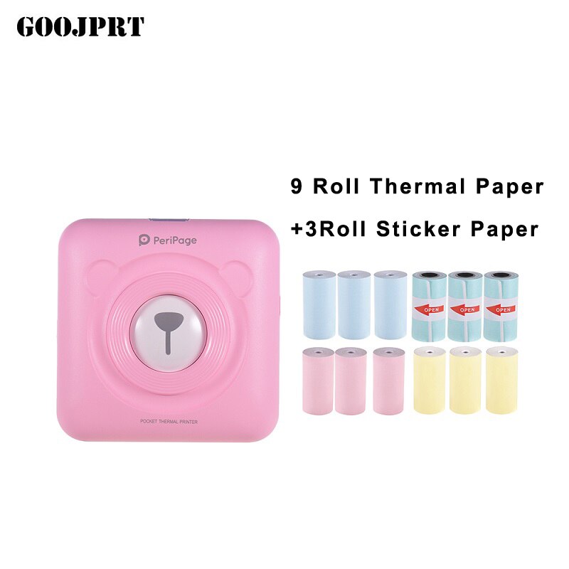 Mini POS Portable Printer Pocket Mobile Thermal Bluetooth 58mm Mini Wireless POS Thermal Photo Printer for Android iOS Phone: P-12Rolls Paper