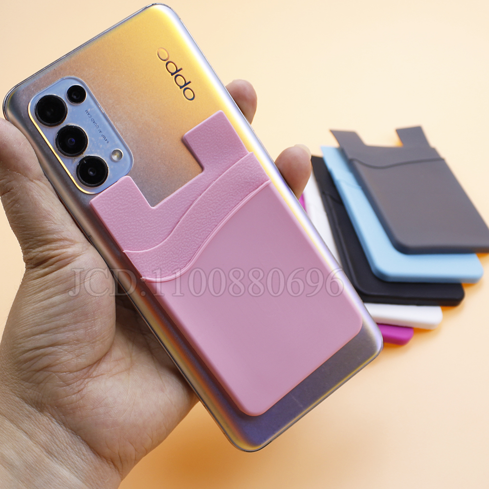 Tarjetero de silicona para teléfono móvil, funda tipo billetera, bolsillo para casi todos los teléfonos móviles