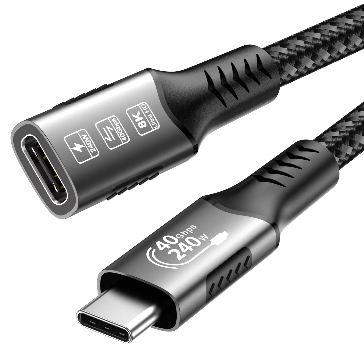 Usb4.0 tipo-c cabo de extensão USB-C extensor compatível 8k para thunderbolt 4/3 carregamento rápido adequado para macbook portátil huawei