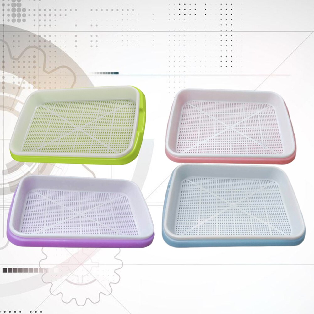 4 Set Zaad Kiemen Bassins Grondloze Sprouter Trays Water Planten Containers Nursery Site Voor Tarwegras Soja Groene (Willekeurige C