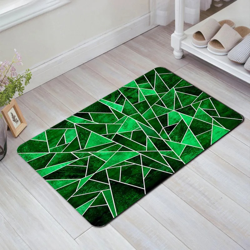 Alfombra de puerta con estampado geométrico, decoración para el hogar y el baño: 45x70cm / naranja