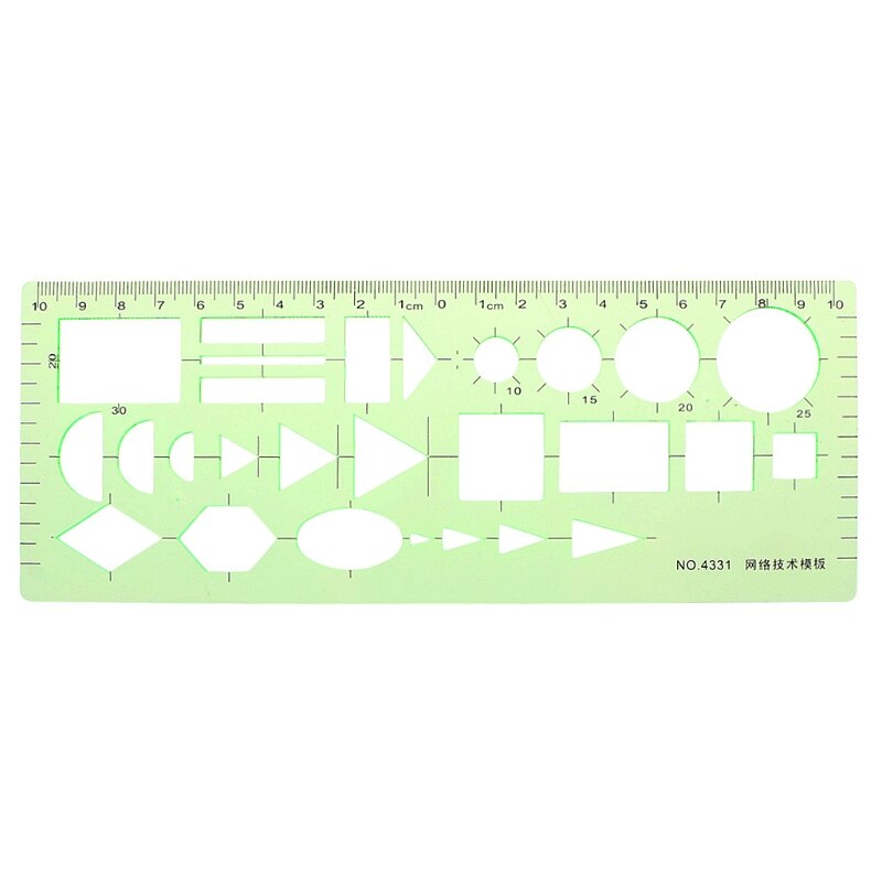 Plastic Circles Squares Geometric Template Ruler Stencil Measuring Mechanical