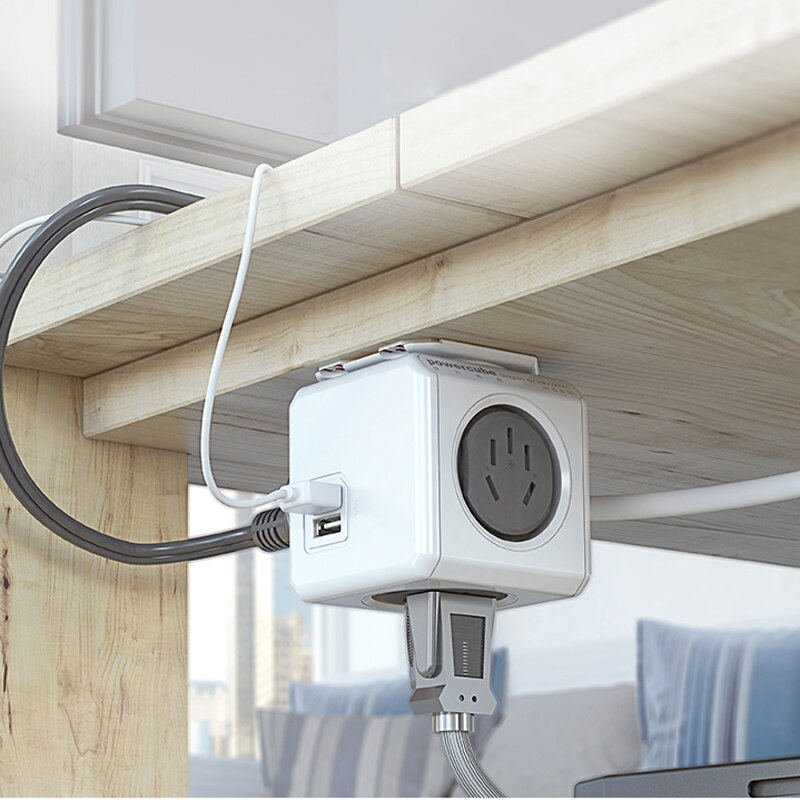 Allocacoc PowerCube Extension Socket - 4 Sockets + 2 USB Ports - 1.5m Cable