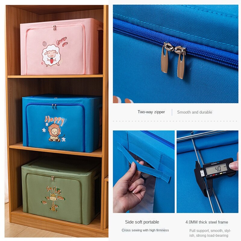 Cartoon foldable storage box household clothes quilt storage box large Oxford Bubner box storage box