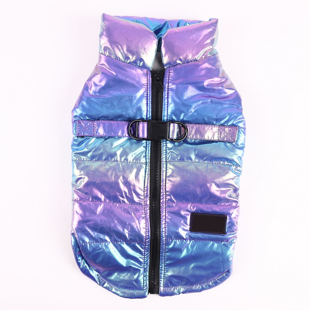 Winter Warme Overall Für Hunde Wasserdicht Haustier Hund Regenbogen Reflektierende Kleine Hund Kleidung Welpen Unten Jacke Französisch Bulldogge Weste Mantel: Blau / 3XL