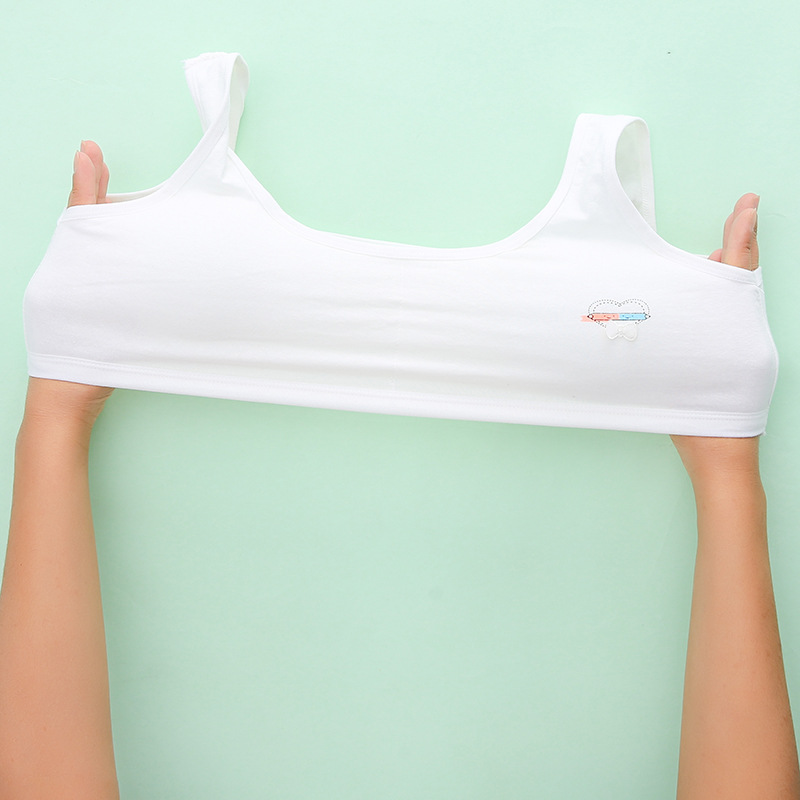 Sujetador para niñas, Tops cortos para adolescentes, ropa interior transpirable, barras de entrenamiento deportivo para niños, letras, ropa de algodón suave para adolescentes